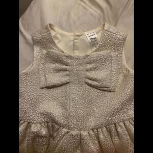 Carter’s cream and silver metallic tank Dress 18 months